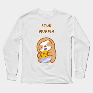 Stud Muffin Blueberry Muffin Sloth Long Sleeve T-Shirt